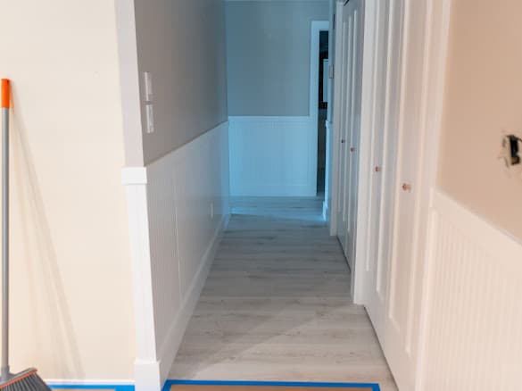 Interior hallway painting and flooring - Master Cabinets